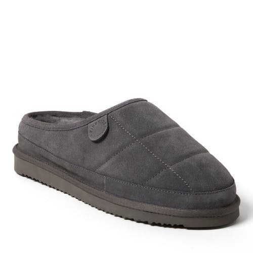 Dearfoams Fireside Grafton Quilted Genuine Shearling Clog Slipper In Grey