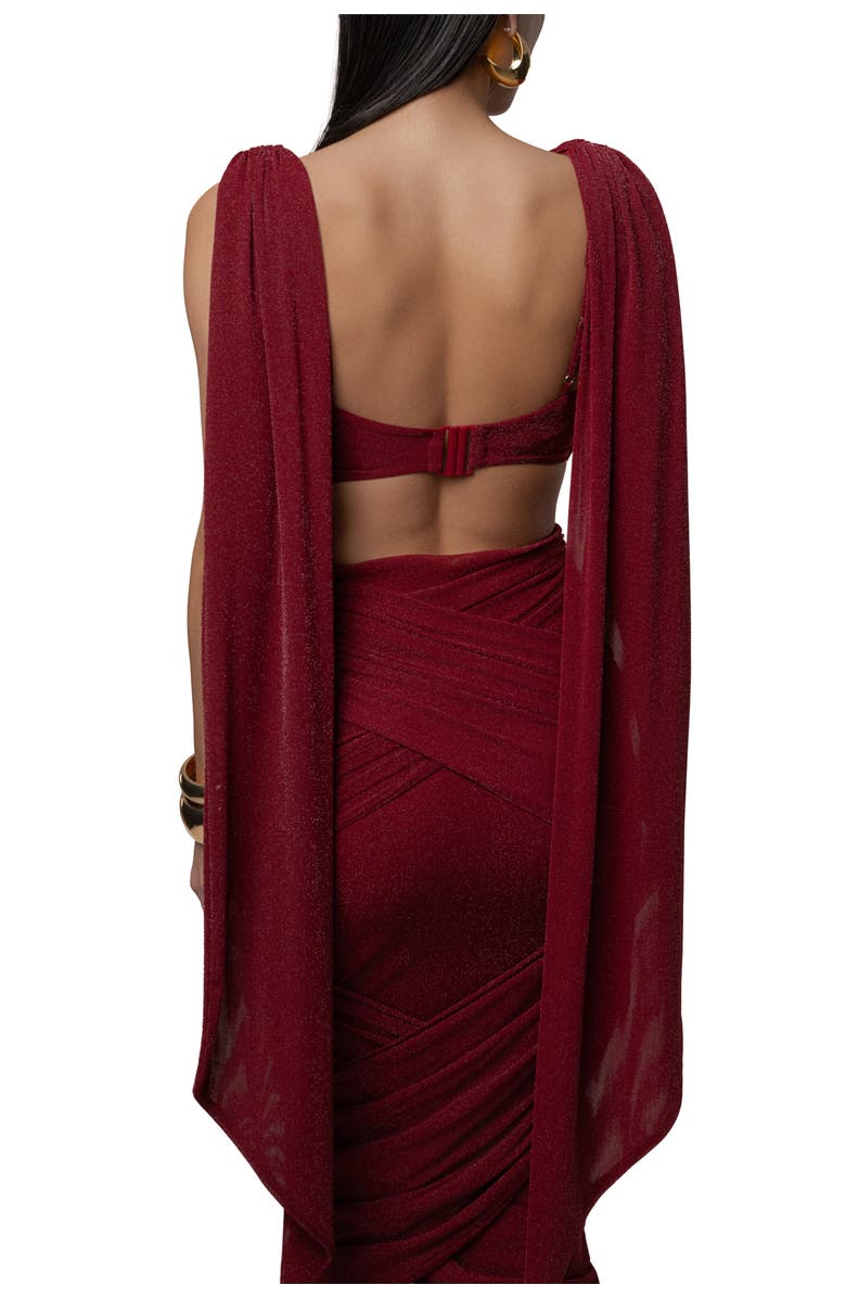 JLUXLABEL Divine Drape Skirt Set, Alternate, color, Red