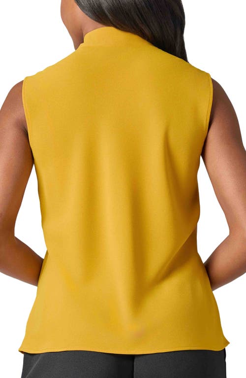 Kasper Tie Front Sleeveless Crepe Top In Butterscotch