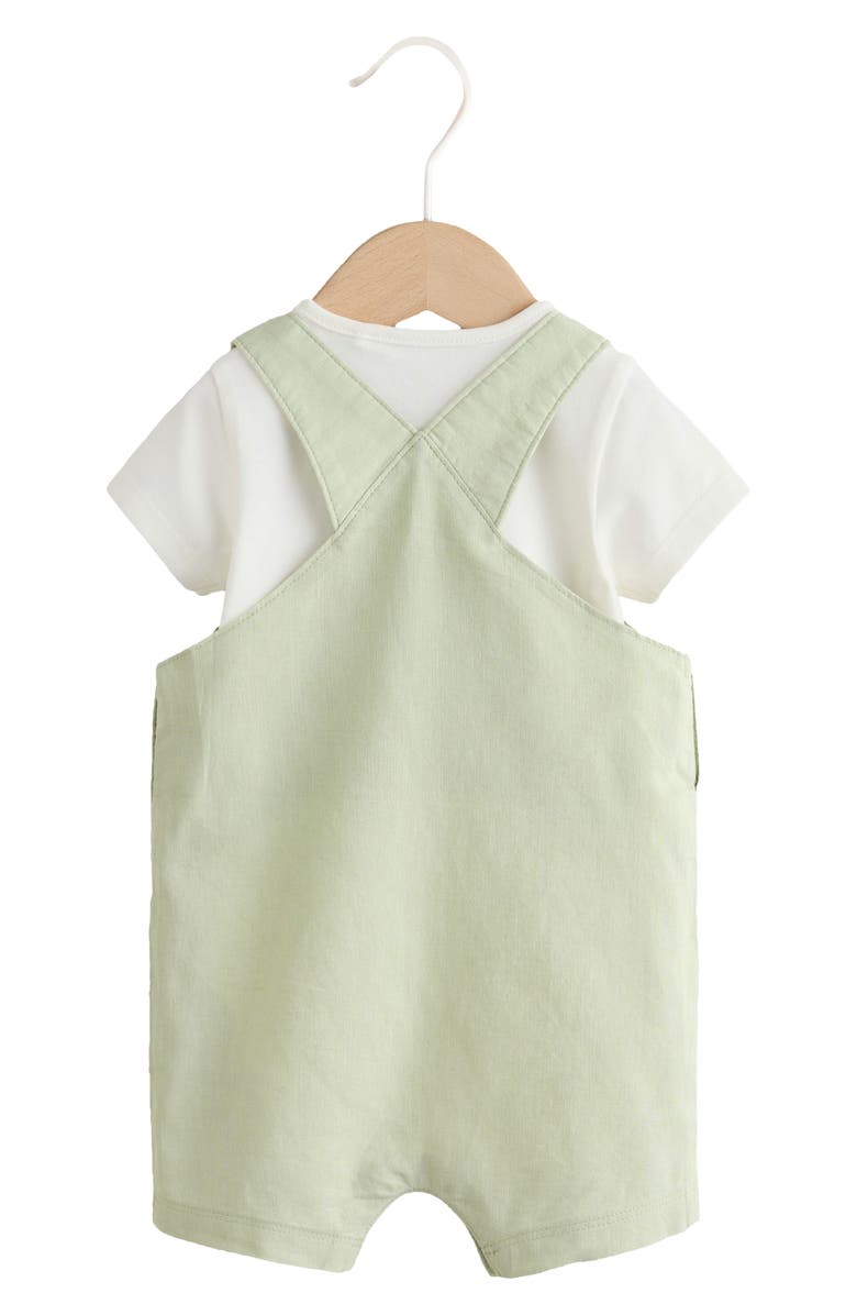 NEXT Bodysuit & Dungaree Romper Set, Alternate, color, Green