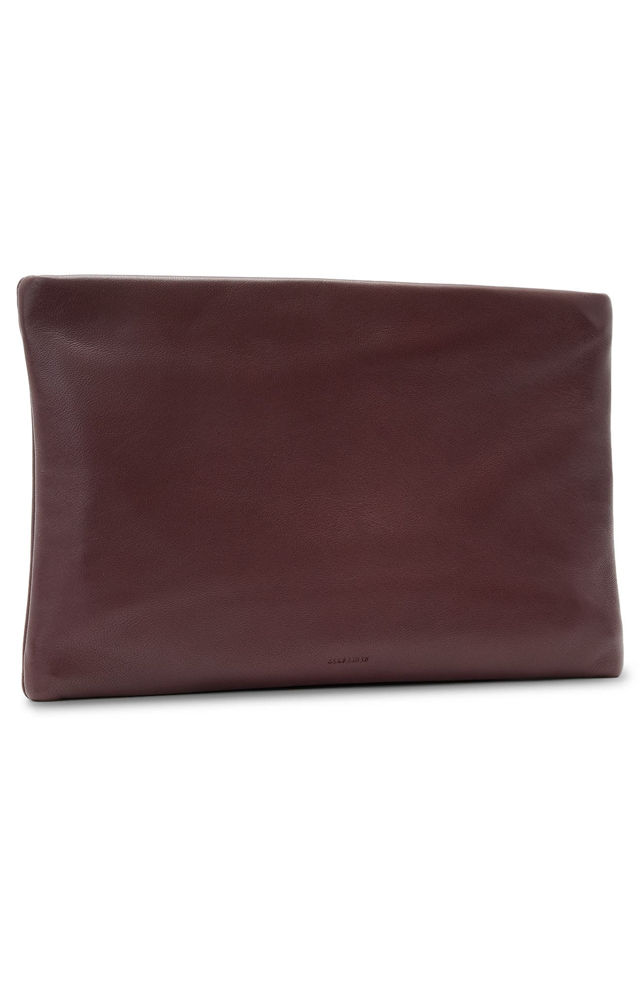 AllSaints Bettina Sheepskin Leather Clutch, Alternate, color, 