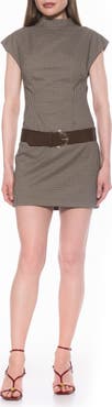Alexia Admor Em Cap Sleeve Belted Minidress