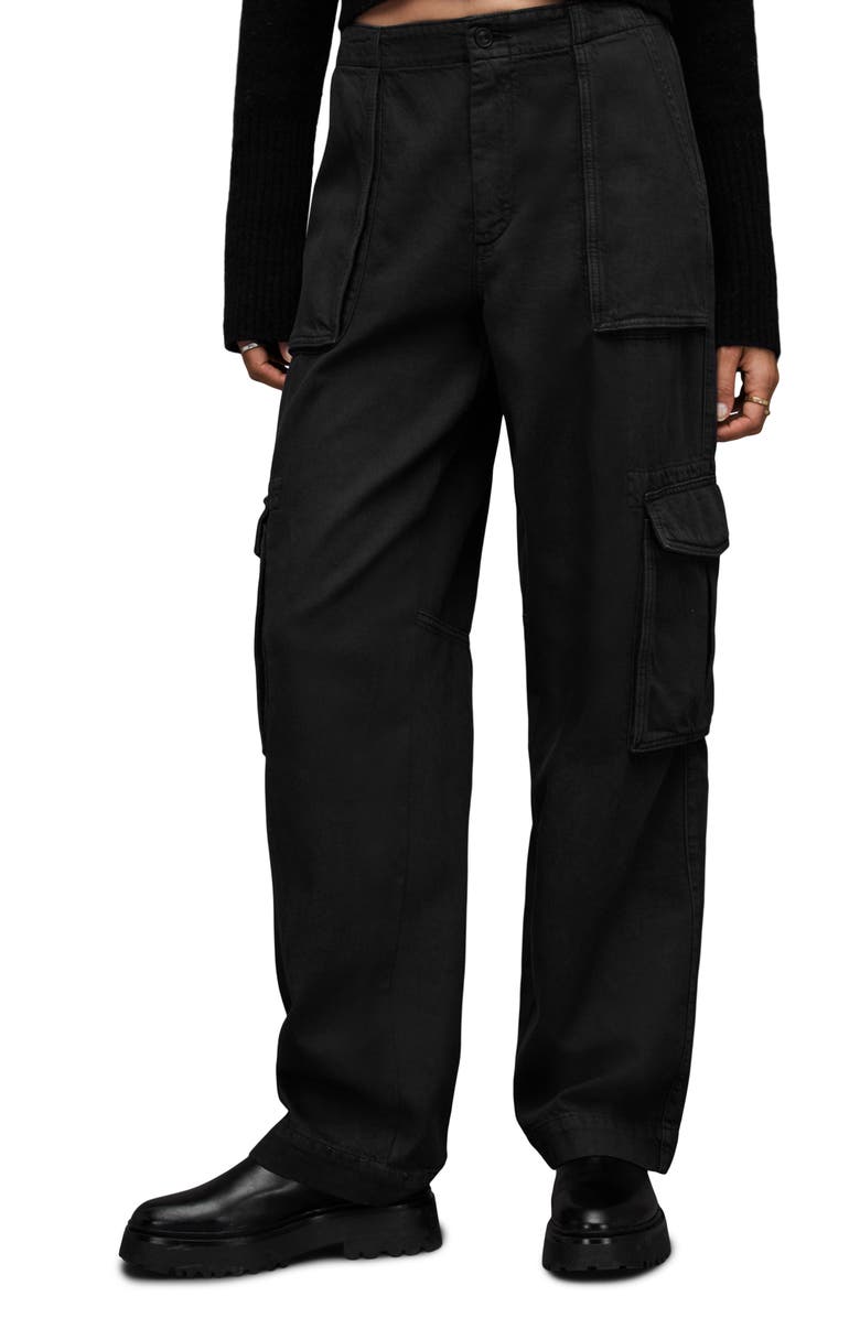 AllSaints Freida Straight Leg Cargo Pants, Main, color, 
