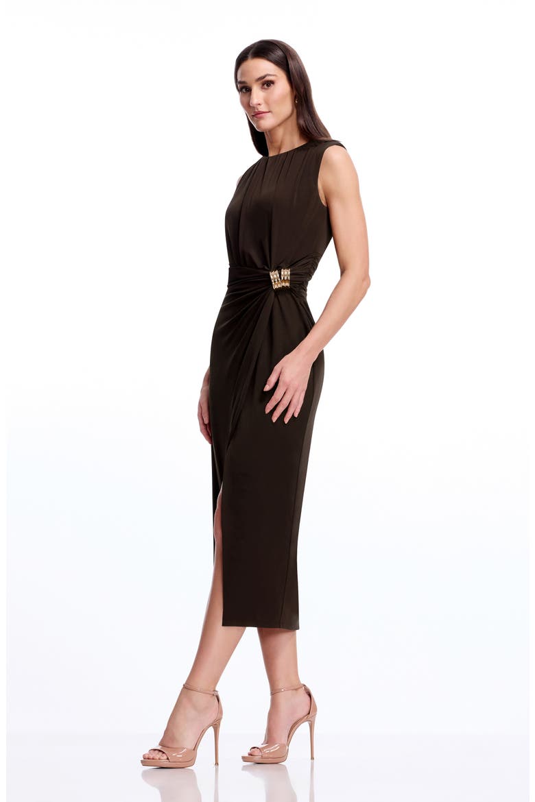 Mikey Slit Jersey Midi Dress, Alternate, color, MOCHA