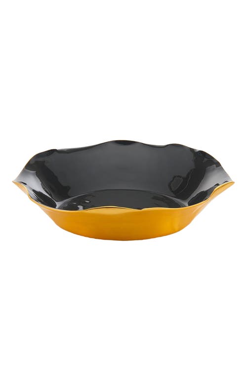 Lunares Ruffled Graphite Bowl In Gold