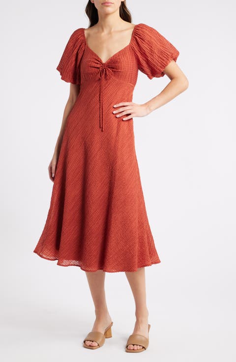 Texture Puff Sleeve Minidress