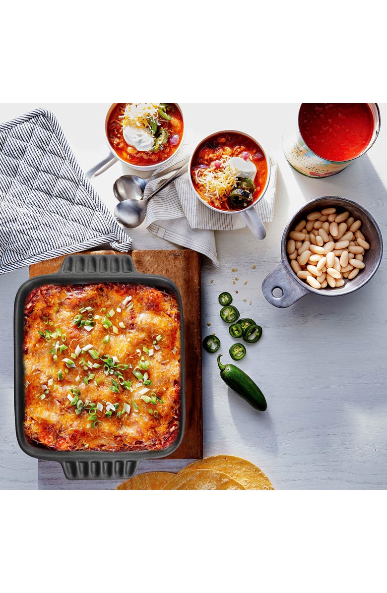 Crock-pot Denhoff 8 in. Non-Stick Ribbed Casserole, Alternate, color, Red