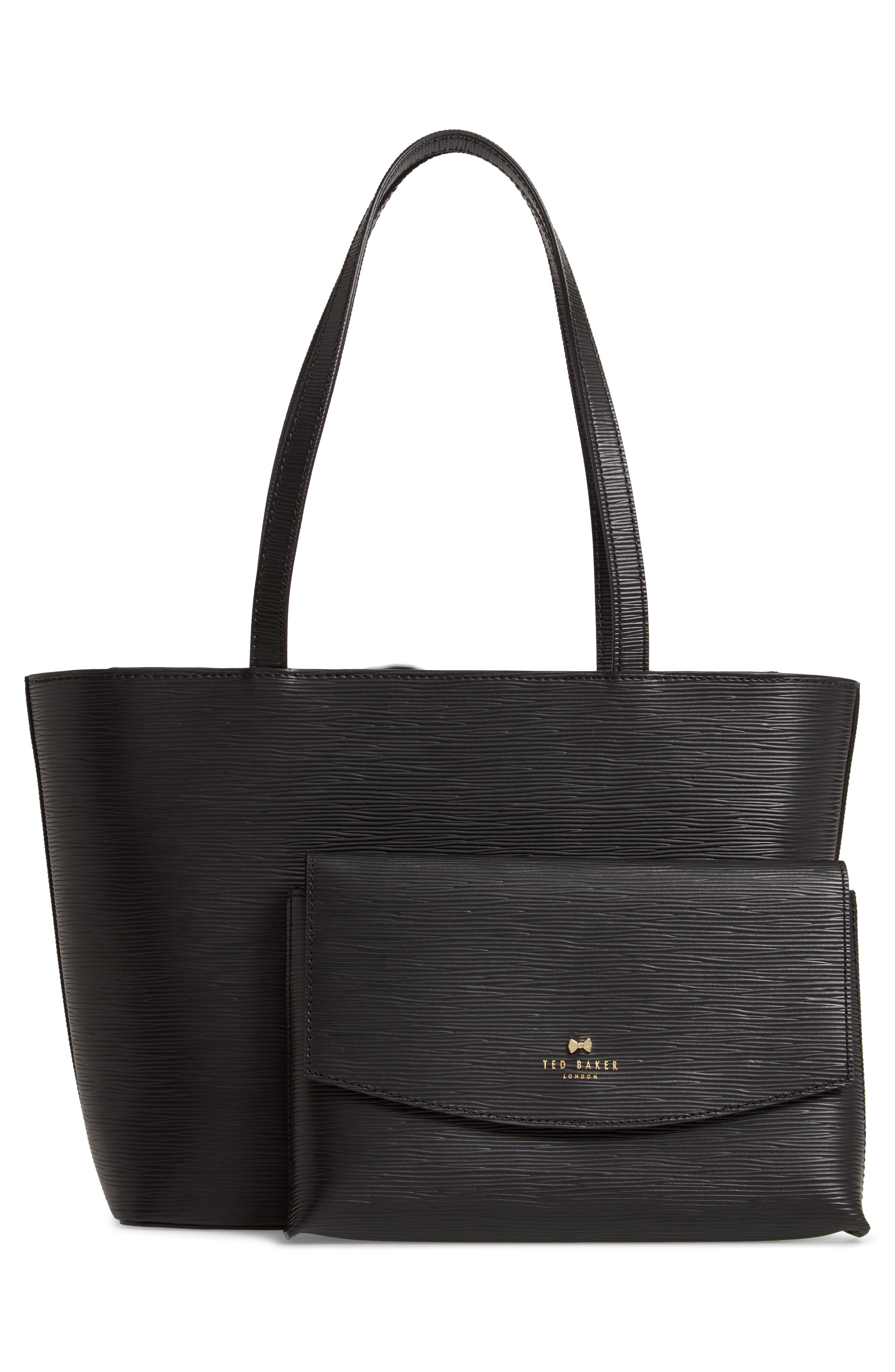 Ted Baker London Deannah Leather Shopper & Pouch, Alternate, color, 