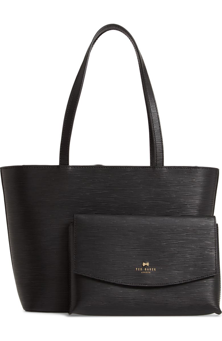 Ted Baker London Deannah Leather Shopper & Pouch, Alternate, color,