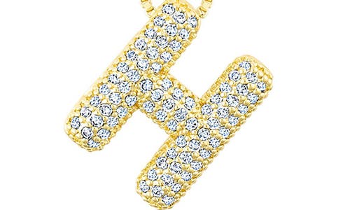 Adornia Pavé Bubble Initial Pendant Necklace In Gold-h