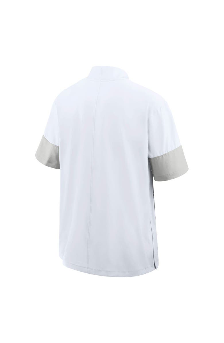 Jordan Brand Men's Jordan Brand White Michigan Wolverines 2025 Sideline Short Sleeve Quarter-Zip Coach Jacket, Alternate, color, White