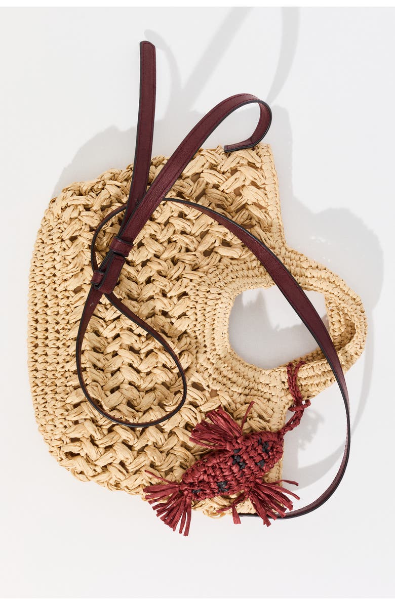 H&M Straw Crossbody Bag, Alternate, color, Beige