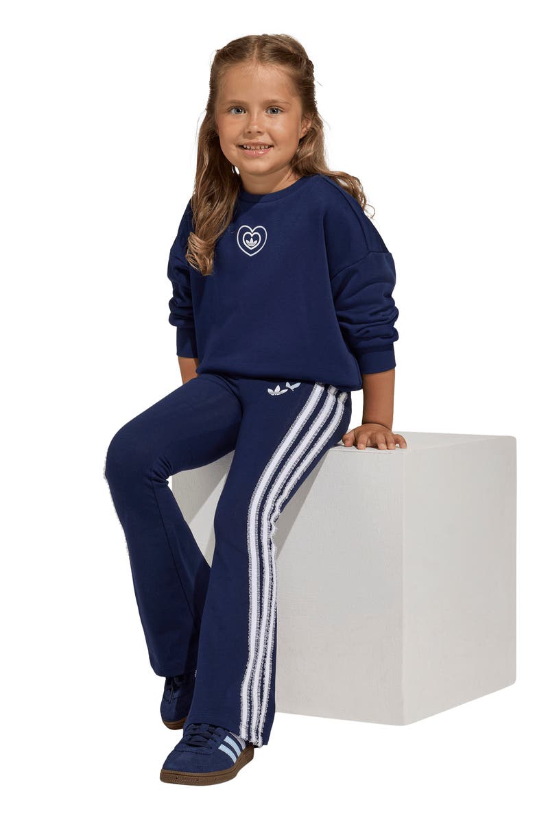 adidas x Disney Alice in Wonderland Kids
 Crewneck Sweatshirt 
Flare Leggings Set, Alternate, color, Night Indigo