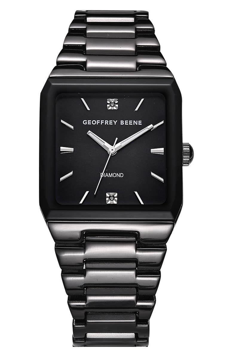 GEOFFREY BEENE Gen Diamond Bracelet Watch, 42mm, Main, color, Gunmetal