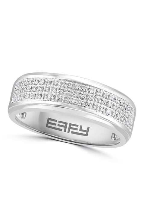Diamond Multi-Row Band Ring in Sterling Silver