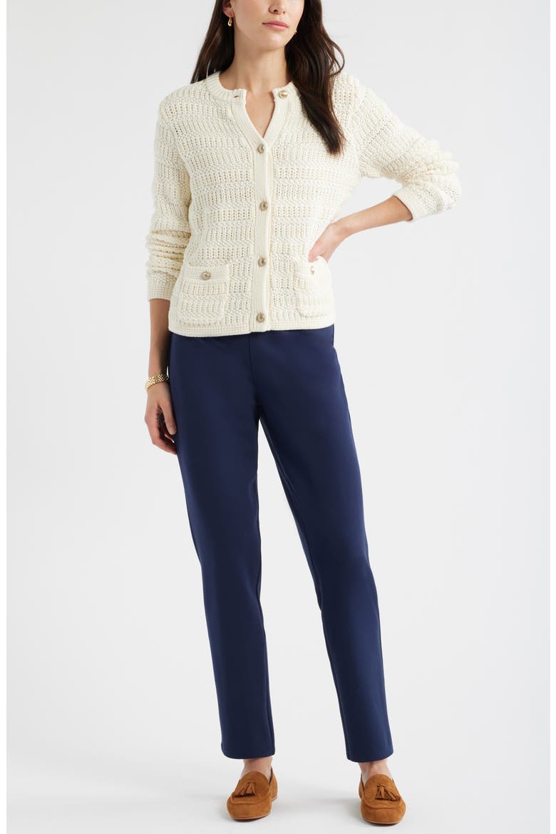 Pull-On Stretch Ponte Skinny Ankle Pants, Alternate, color, NAVY STILL