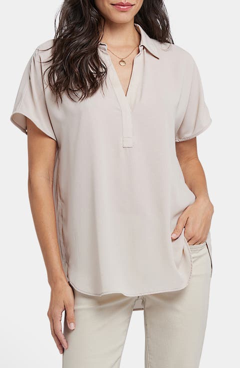 Becky Split Neck Woven Top
