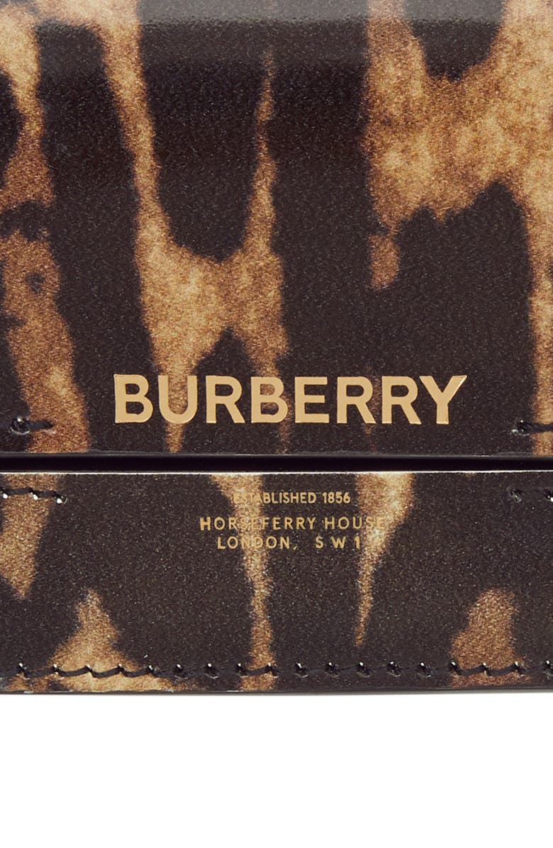 Burberry Jody Leopard Print Leather Card Case, Alternate, color, 