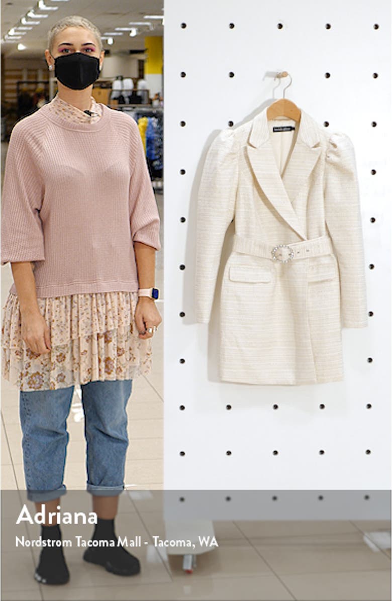 Puff Long Sleeve Belted Minidress, sales video thumbnail