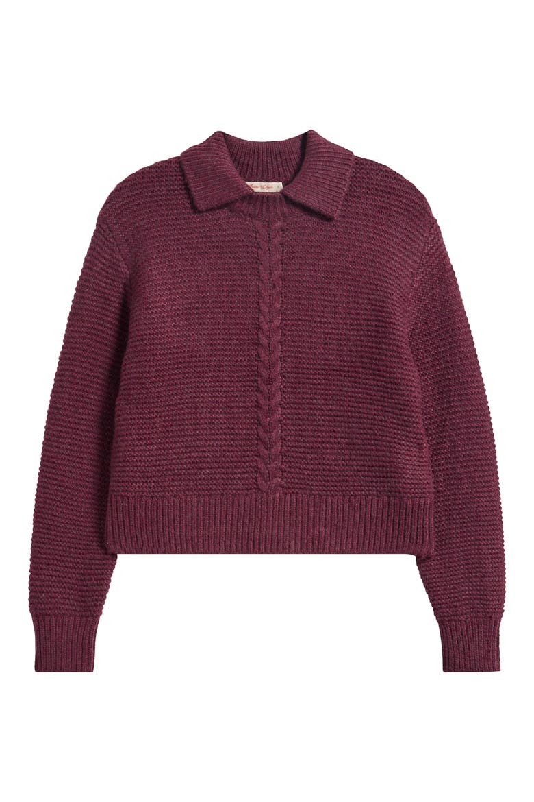 Everly Cable Detail Polo Sweater, Alternate, color, FIG