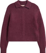 Marine Layer Everly Cable Detail Polo Sweater