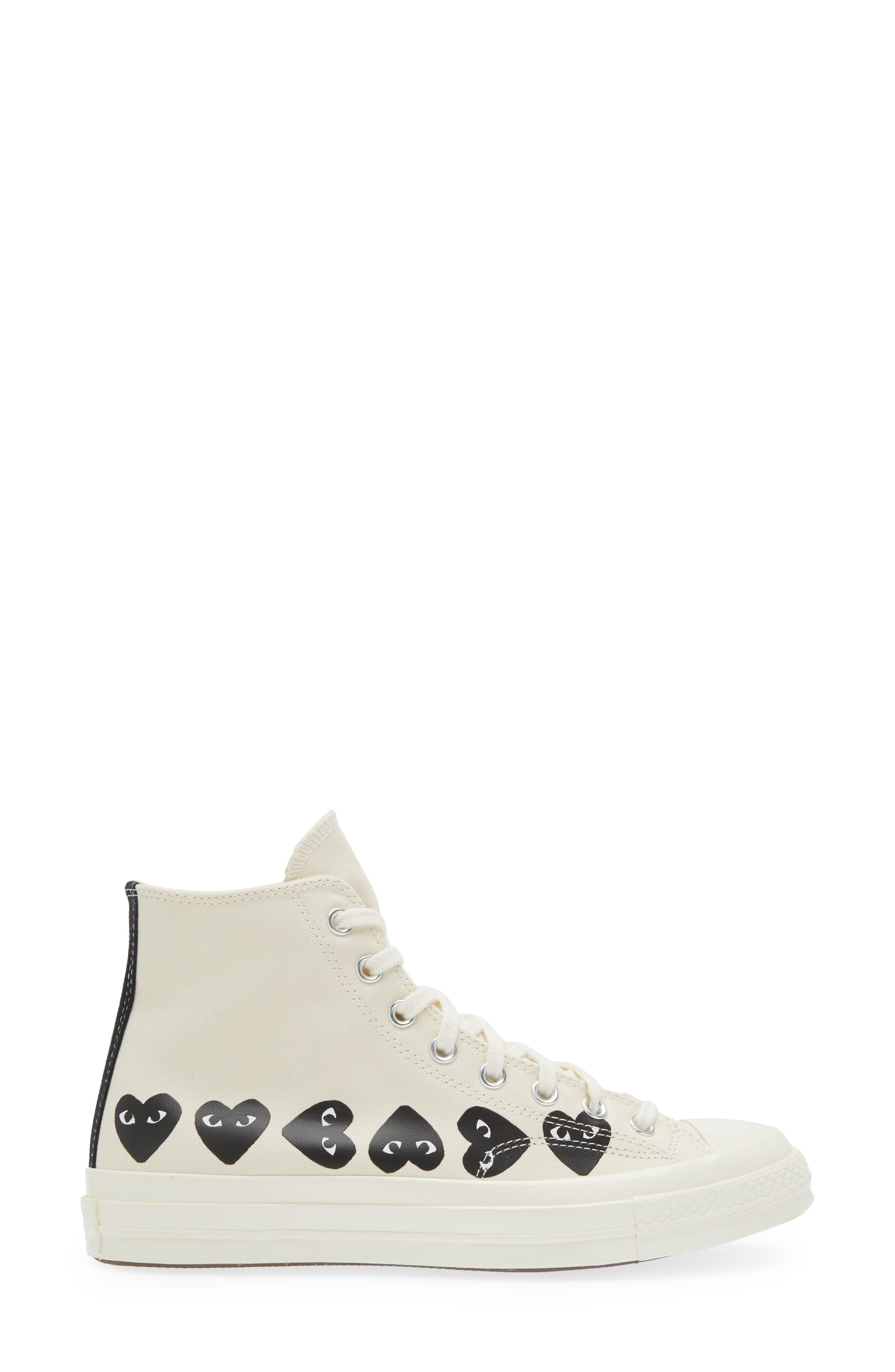 Comme des Garçons PLAY x Converse Gender Inclusive Chuck Taylor<sup>®</sup> Heart High Top Sneaker, Alternate, color, Beige