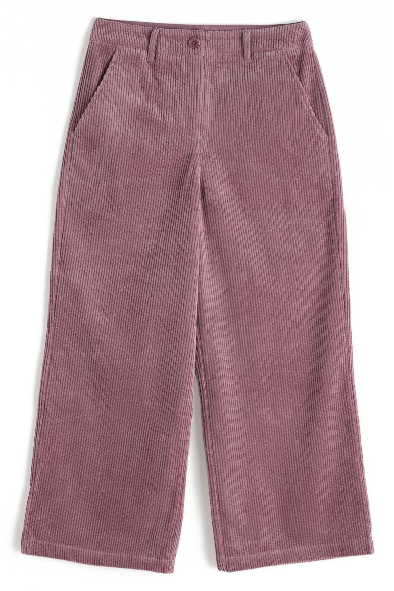 Asphodel Crop Wide Leg Corduroy Pants, Alternate, color, ELDERBERRY