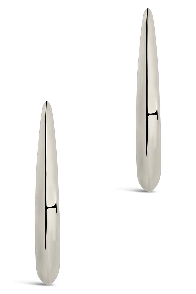 Trixie Tapered Hoop Earrings, Alternate, color, SILVER