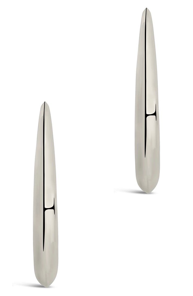 Sterling Forever Trixie Tapered Hoop Earrings, Alternate, color, 