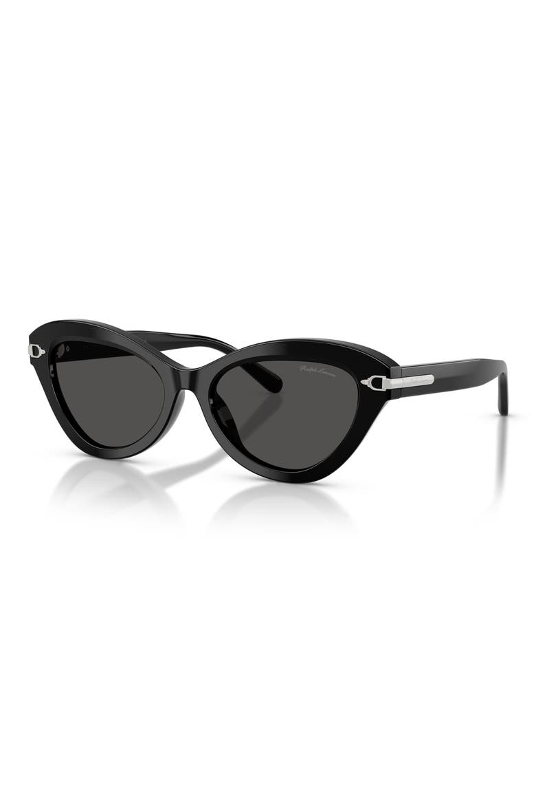 RL8236U 54mm Cat Eye Sunglasses, Alternate, color, SHINY BLACK / DARK GREY