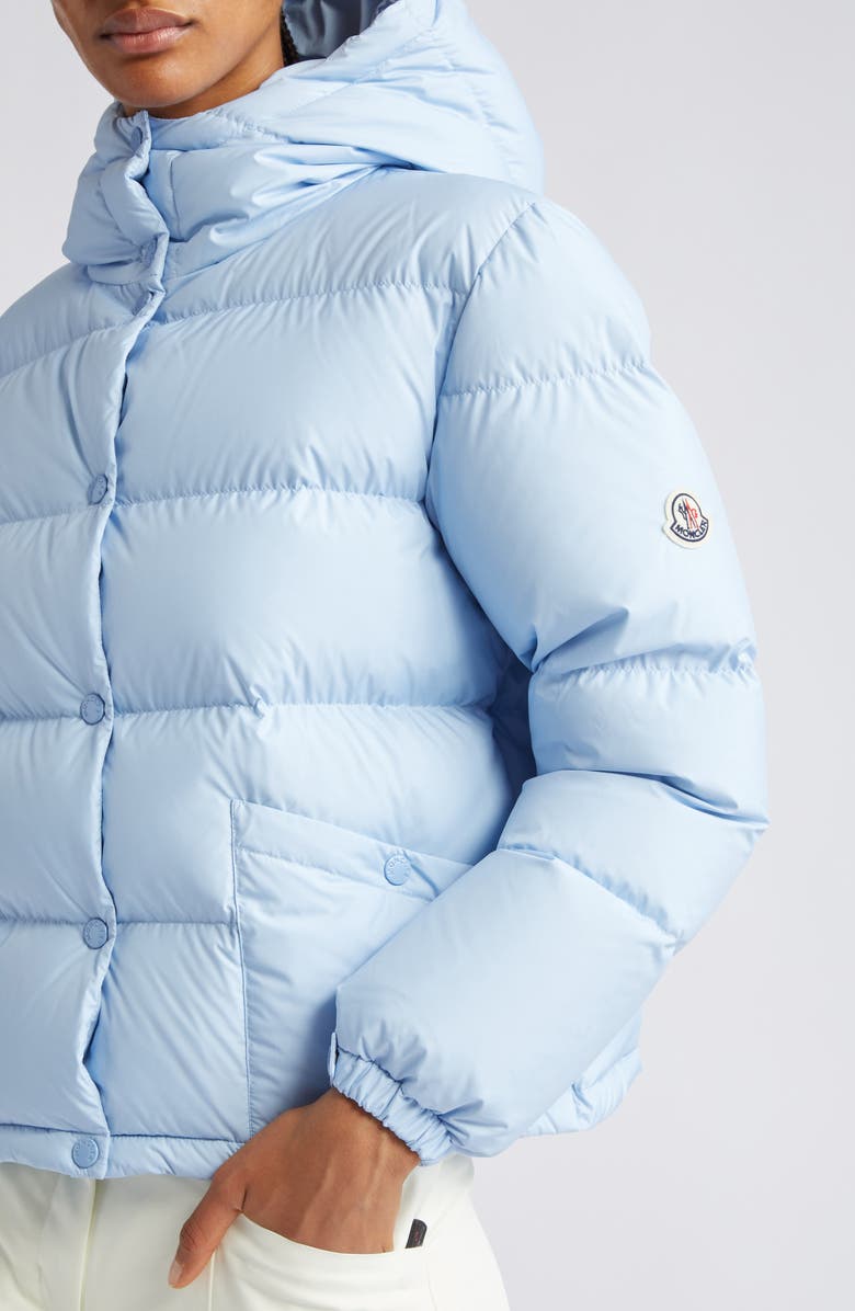Moncler Ebre Quilted Short Down Jacket, Alternate, color, Light Blue