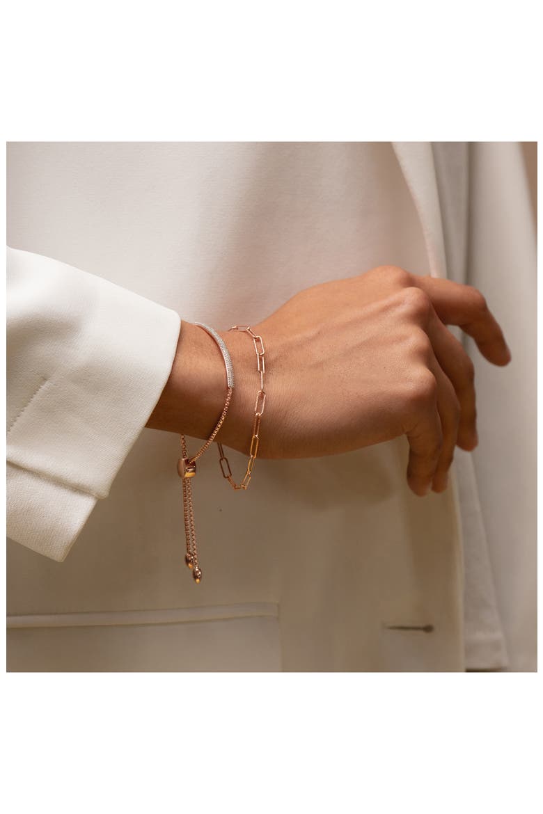 Alta Textured Chain Link Bracelet, Alternate, color, ROSE GOLD