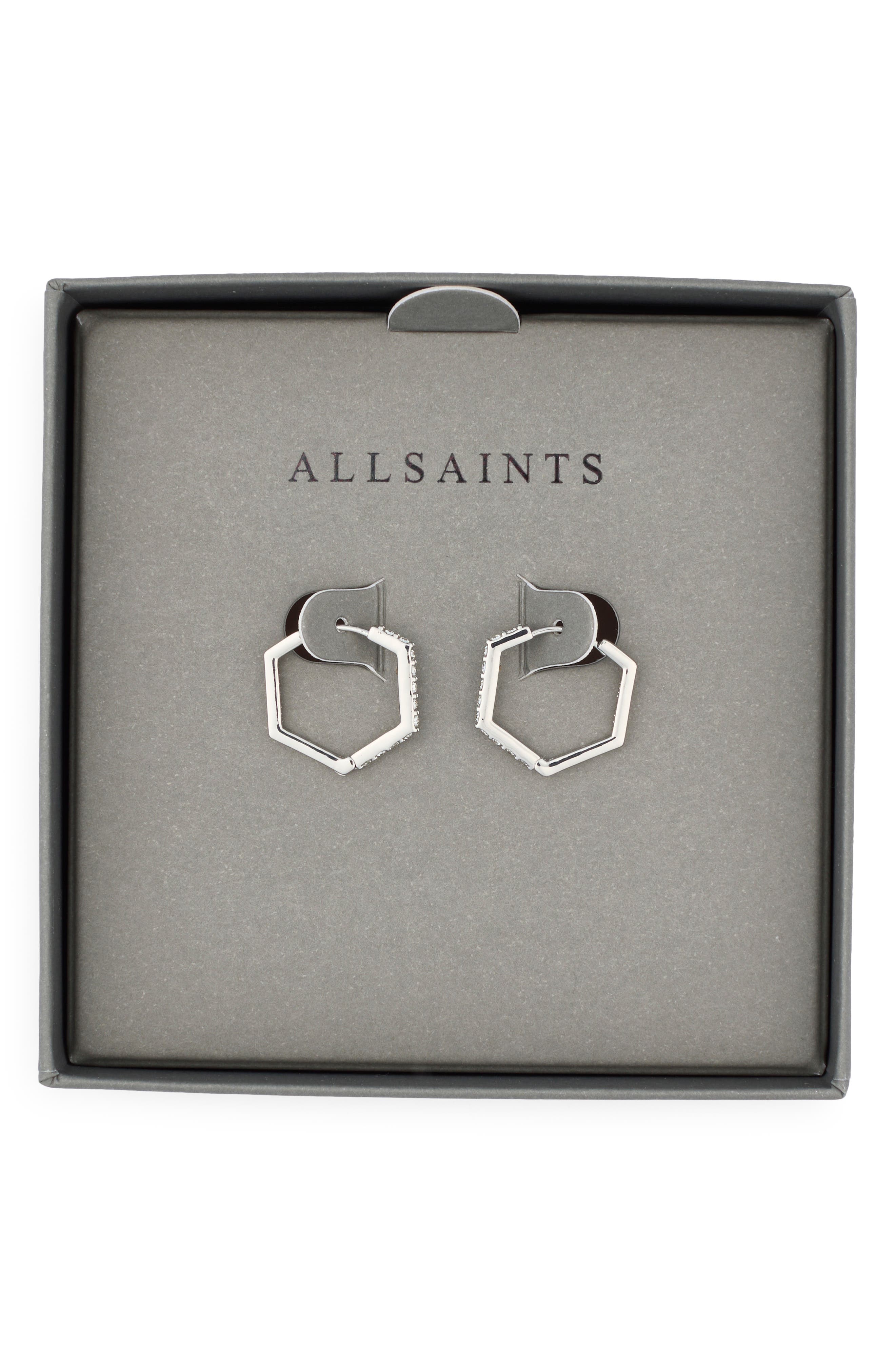Crystal Hexagonal Hoop Earrings