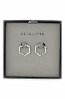Crystal Hexagonal Hoop Earrings