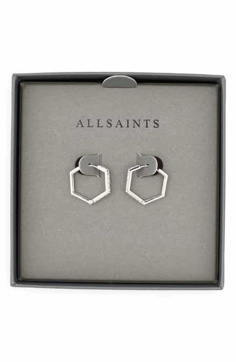Crystal Hexagonal Hoop Earrings