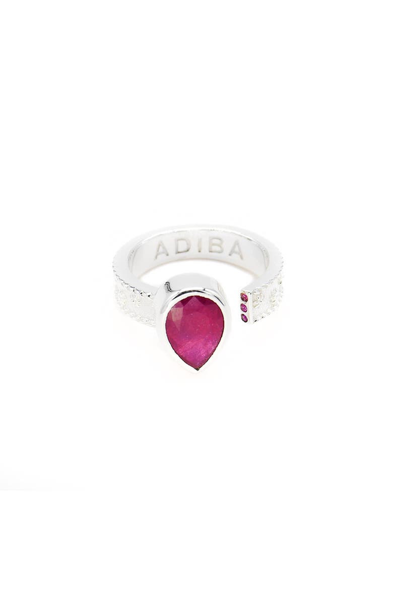 Ruby Resizable Ring, Main, color, Silver