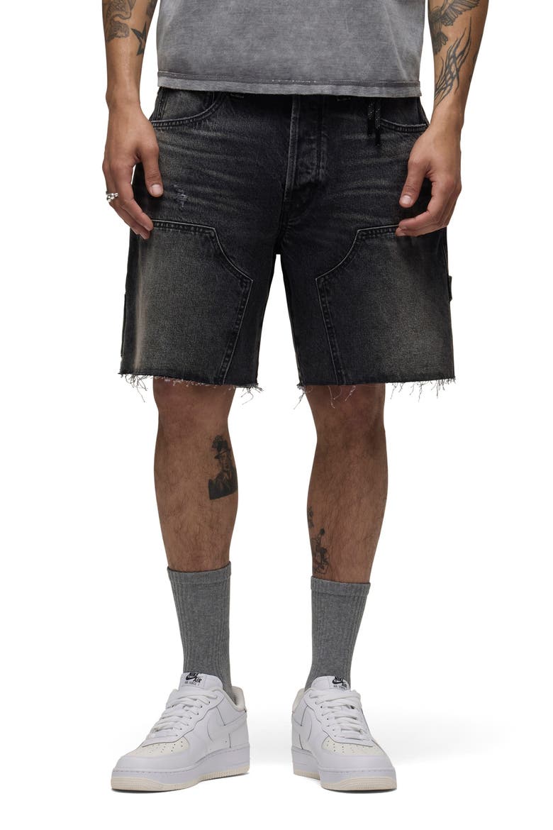 Cutoff Denim Carpenter Shorts, Main, color, GLENDALE