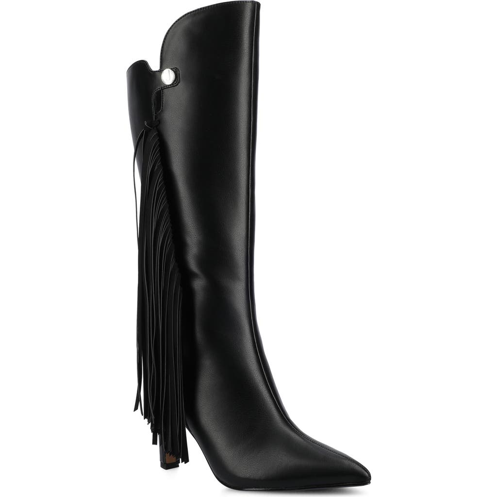 Journee Collection Dolly Tassel Tall Boot In Black