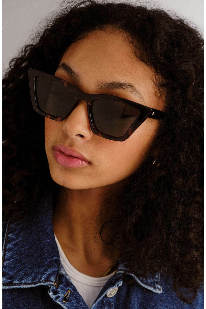 Velodrome 54mm Cat Eye Sunglasses, Alternate, color, DARK TORT/ KHAKI MONO POL