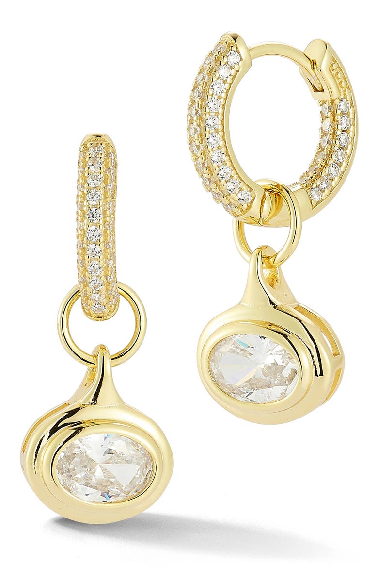 Huggie Drop Earrings, Main, color, GOLD
