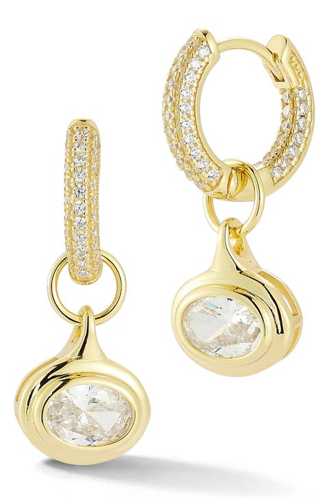 Huggie Drop Earrings