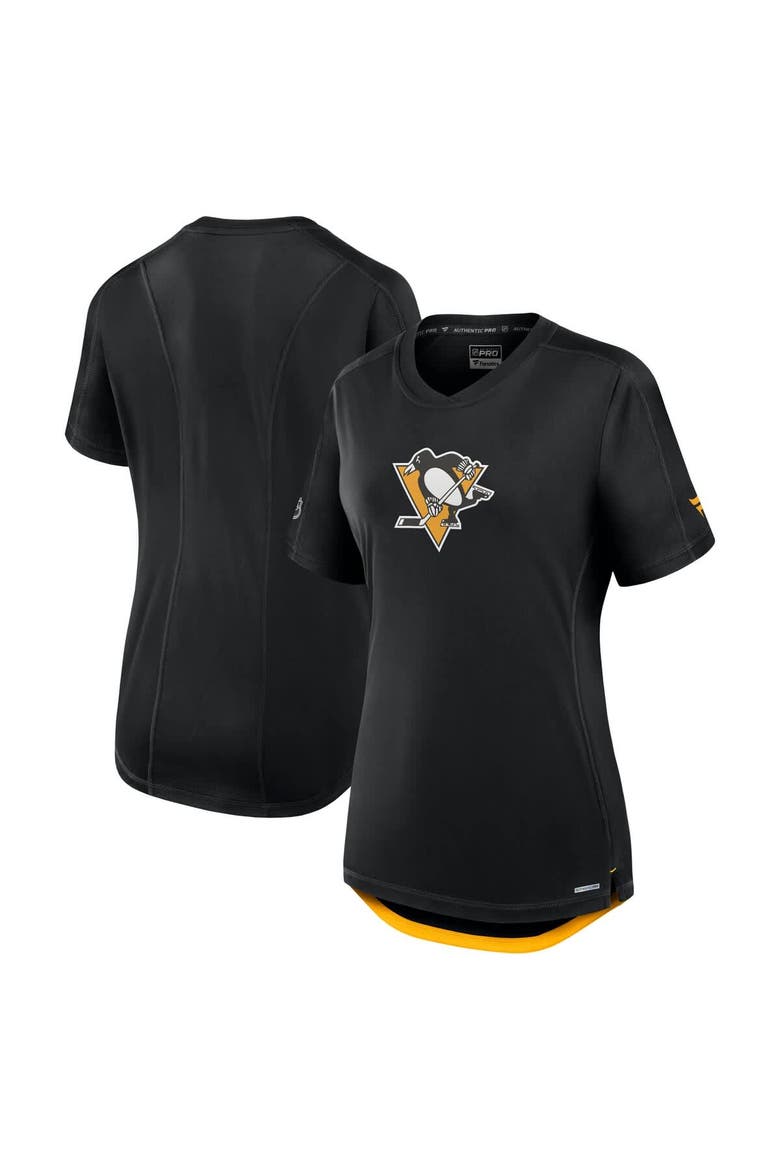 Women's Fanatics  Black Pittsburgh Penguins Authentic Pro Rink T-Shirt, Main, color, Black