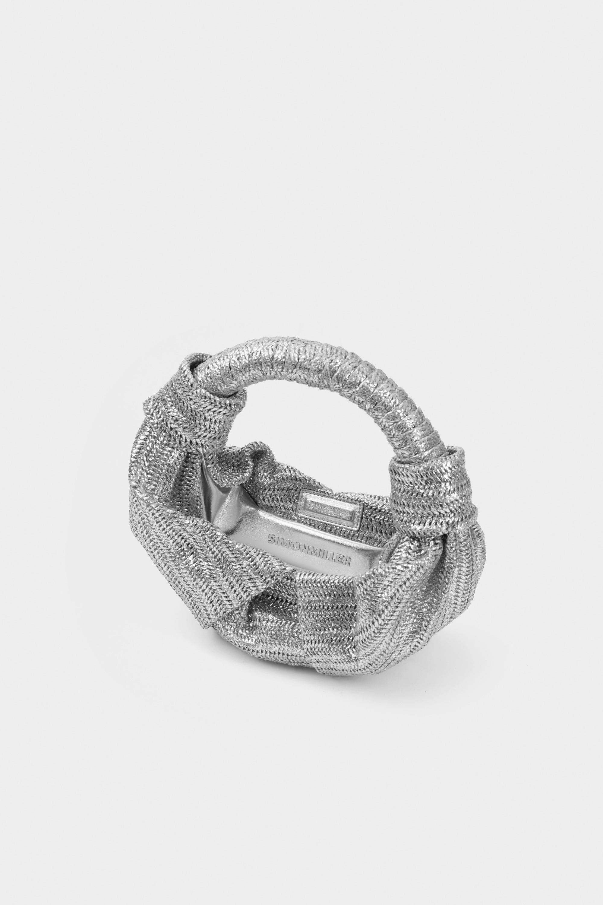 SIMONMILLER Herringbone Raffa Lopsy Bag, Alternate, color, Silver