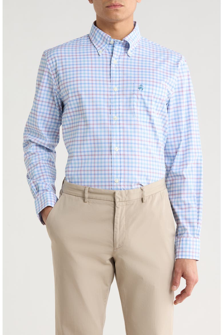 Sport Fit Stripe Plaid Button-Down Shirt, Main, color, MULTI OUTLINE