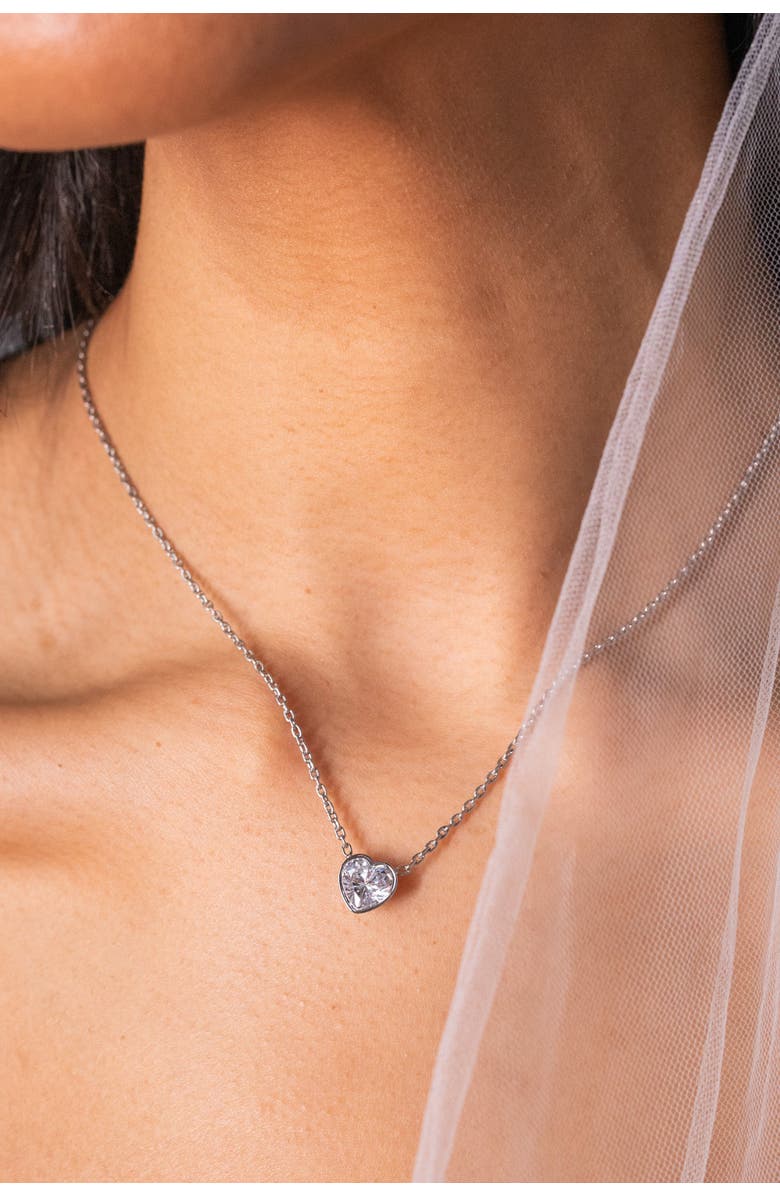 Alex and Ani Heart Pendant Necklace, Alternate, color, Silver