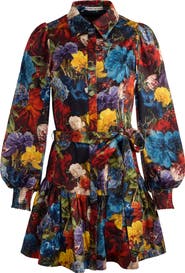 Alice + Olivia Lily Long Sleeve Floral Shirtdress