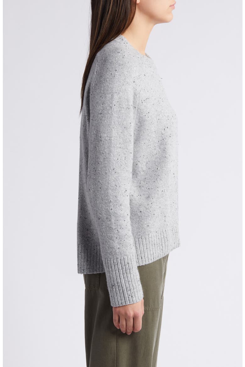 Speckled Pima Cotton Blend Sweater, Alternate, color, GREY HEATHER NEP