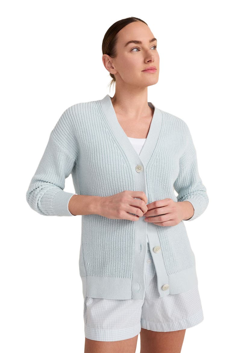 Organic Cotton Shaker Stitch Cardigan, Main, color, Ice Blue