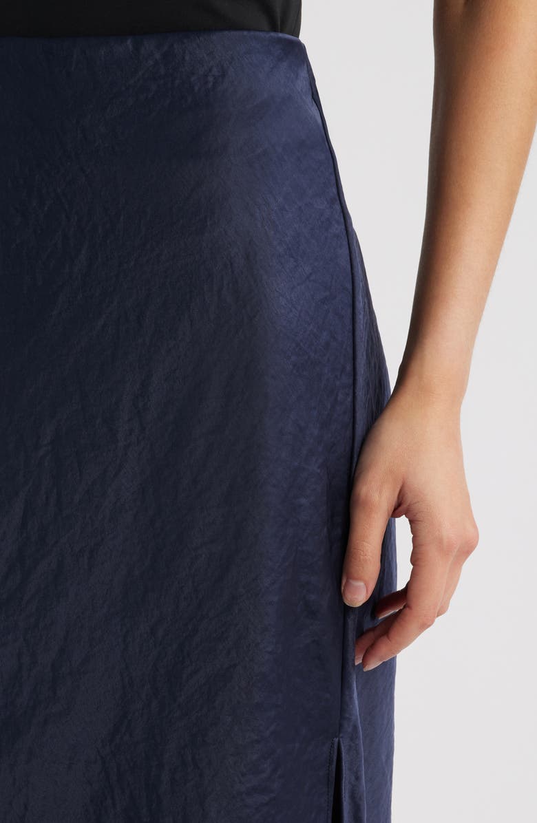 Madewell Satin Midi Slipskirt, Alternate, color, Juniper Berry