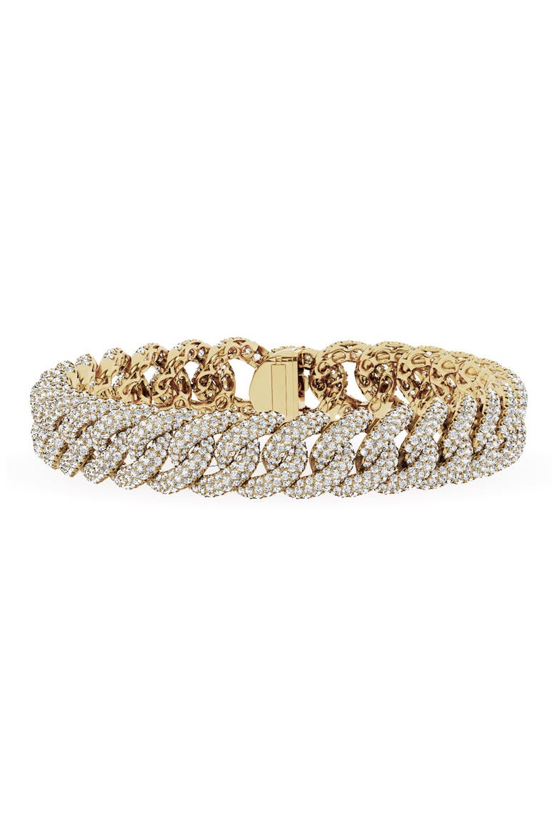 18K Gold Lab Created Diamond Cuban Chain Bracelet - 8.65 ctw (Nordstrom Exclusive), Main, color, 18K YELLOW GOLD
